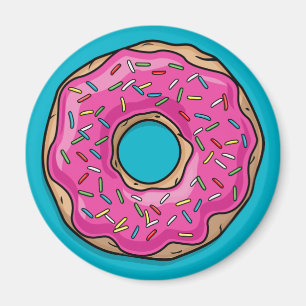 Saftiges köstliches Rosa besprühter Krapfen Magnet