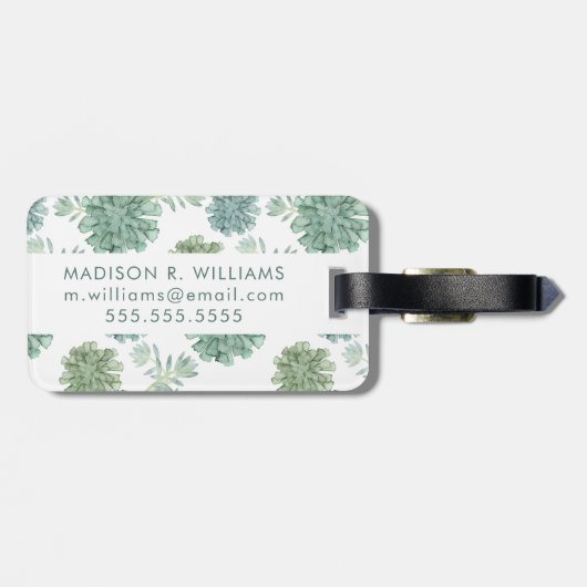 Saftiges Muster des Pflanzen-Glück-| Gepäckanhänger (Rückseite horizontal)
