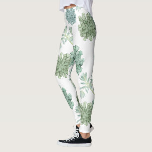 Saftiges Muster des Pflanzen-Glück-  Leggings