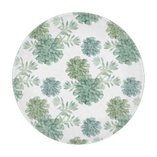 Saftiges Muster des Pflanzen-Glück-  Schneidebrett