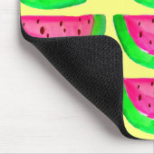 Saftiges rosa Wassermelonefruchtmuster auf Zitrone Mousepad (Ecke)
