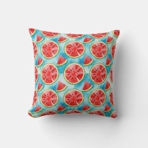 Saftiges WASSERMELONEN-Muster im Wasserfarbdesign Kissen