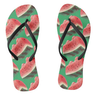 Saftiges Wassermelonen-Muster: Sommerliches Frücht Badesandalen