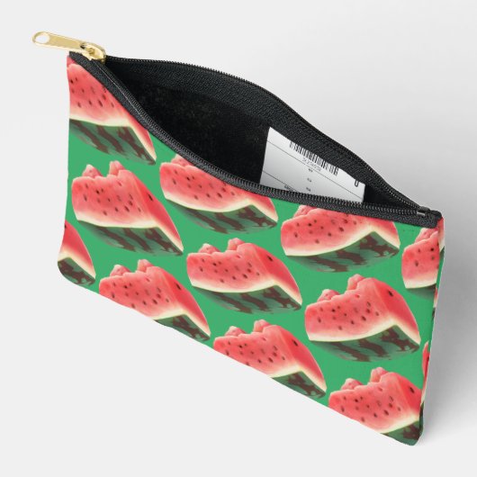 Saftiges Wassermelonenmuster: Sommerfrucht-Design Zubehörtasche (Offen)