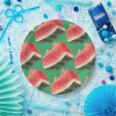 Saftiges Wassermelonenmuster: Sommerliches Frucht- Pappteller (Party)