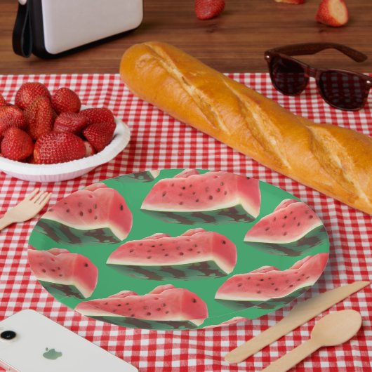 Saftiges Wassermelonenmuster: Sommerliches Frucht- Pappteller (Picknick)