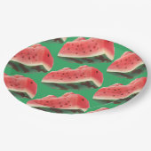 Saftiges Wassermelonenmuster: Sommerliches Frucht- Pappteller (Schrägansicht)