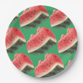 Saftiges Wassermelonenmuster: Sommerliches Frucht- Pappteller (Vorderseite)