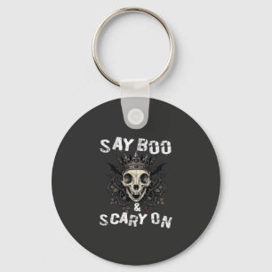 Sag Boo Gruseliger Totenkopf-Kronen-Fledermaus-Flü Schlüsselanhänger