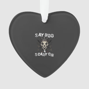 Sag Boo Gruseliger Totenkopf-Kronfledermaus-Flügel Ornament