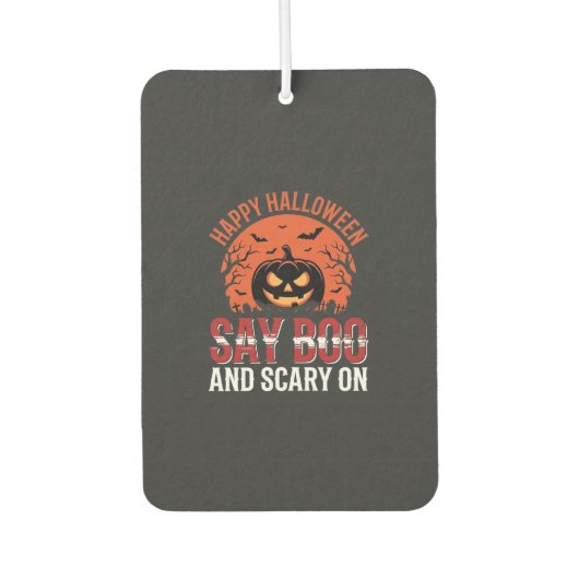 Sag Boo Halloween-Kürbisdesign_1 Autolufterfrischer (Vorderseite)