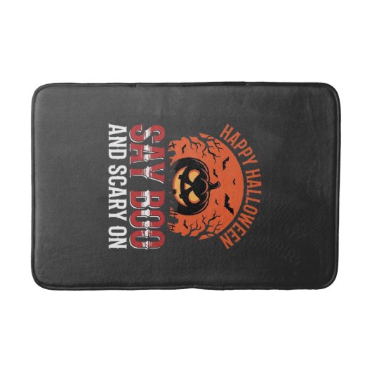 Sag Boo Halloween-Kürbisdesign_1 Badematte (Vorderseite)
