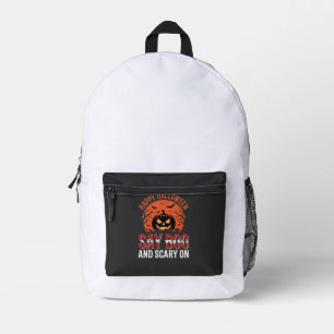Sag Boo Halloween-Kürbisdesign_1 Bedruckter Rucksack
