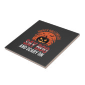 Sag Boo Halloween-Kürbisdesign_1 Fliese (Seite)