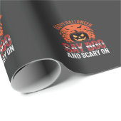 Sag Boo Halloween-Kürbisdesign_1 Geschenkpapier (Rolleneckpunkt)