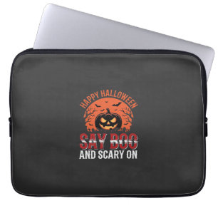 Sag Boo Halloween-Kürbisdesign_1 Laptopschutzhülle