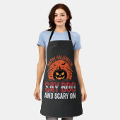 Sag Boo Halloween-Kürbisdesign_1 Schürze (Getragen)