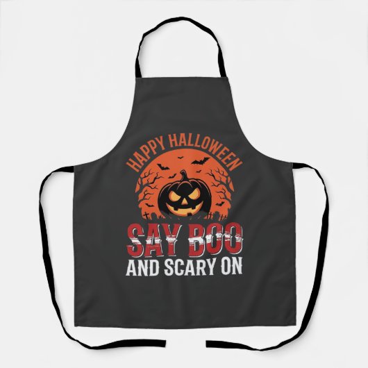 Sag Boo Halloween-Kürbisdesign_1 Schürze (Vorderseite)
