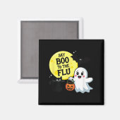Sag Buh zur Grippe Halloween Magnet (Vorderseite/Rückseite)
