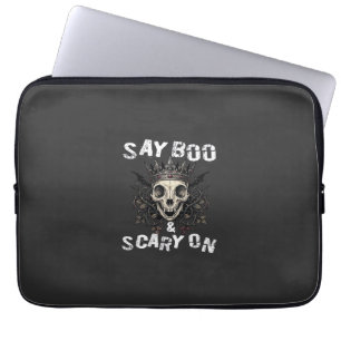 Sag Buu Gruseliger Totenkopf Krone Fledermaus Flüg Laptopschutzhülle