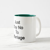 Sag einfach Nein zur Ehe Zweifarbige Tasse (VorderseiteRechts)