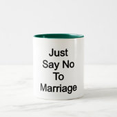 Sag einfach Nein zur Ehe Zweifarbige Tasse (Mittel)