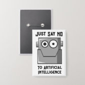 Sag einfach Nein zur künstlichen Intelligenz Button (Vorderseite/Rückseite)