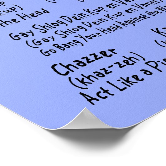 Sag es in jiddischem Poster (Ecke)