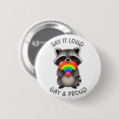 Sag es Loud | Gay und stolz LGBTQ+ Button (Vorne & Hinten)