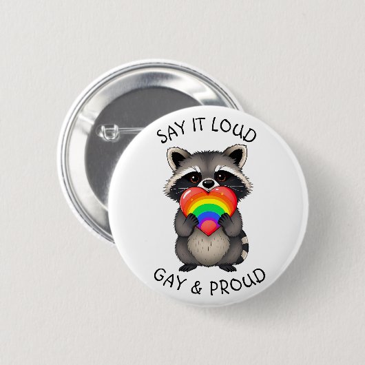 Sag es Loud | Gay und stolz LGBTQ+ Button (Vorne & Hinten)