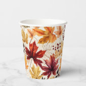 Sag es mit Herbstblättern 3 - Papiertasse Pappbecher (Rückseite)
