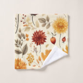 Sag es mit Herbstblättern - Badhandtuch Set (Waschlappen)