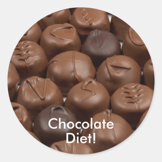 Sag es mit Schokolade! Runder Aufkleber (Vorderseite)