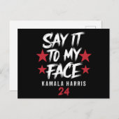 Sag es zu meinem Gesicht Kamala Harris Postkarte (Vorne/Hinten)