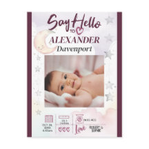 Sag "Hallo" zu New Baby. Bearbeitbarer Text & Bild