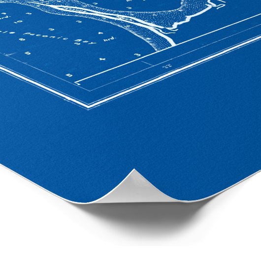 Sag Harbour, New York Nautical Chart Poster (Ecke)