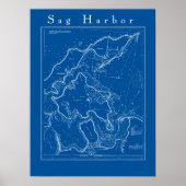 Sag Harbour, New York Nautical Chart Poster (Vorne)