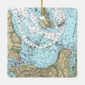 Sag Harbour NY NOAA Chart Christmas Keramikornament (Rückseite)