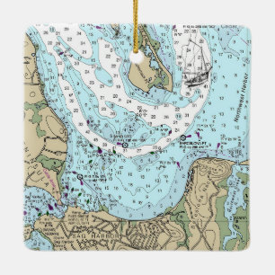 Sag Harbour NY NOAA Chart Christmas Keramikornament