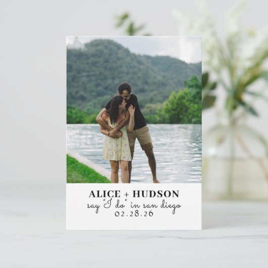 Sag, ich mache einfache Hochzeit Save The Date (Stehend Vorderseite)