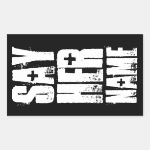 SAG IHREN NAMEN RECHTECKIGER AUFKLEBER