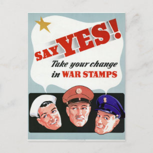 Sag Ja zu Kriegsmarken Postkarte