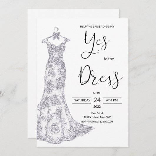 Sag ja zum Kleid Einladung (Vorne/Hinten)