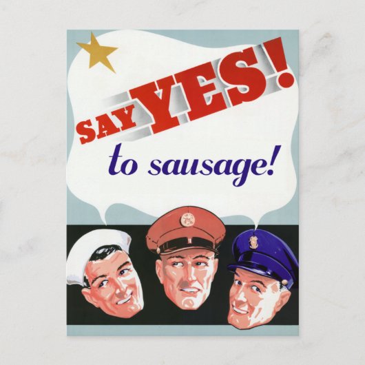 Sag Ja zur Wurst Postkarte (Vorderseite)