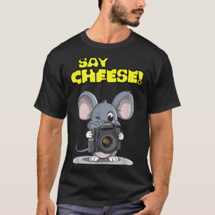 Sag Käse Lustige Maus Fotograf Foto Kamera H T-Shirt
