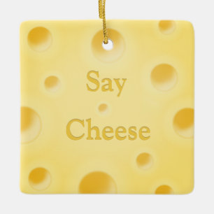 "Sag Käse" Süße anpassbare gelbe Käsescheibe Keramikornament