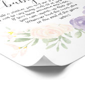Sag kein Baby Pastel Lila Baby Shower Game Poster (Ecke)