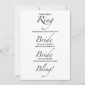 Sag keine Bride Brautparty Game Card Einladung (Vorderseite)