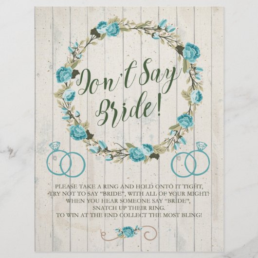 Sag keine Bride! Brautparty Game Flyer (Vorne)