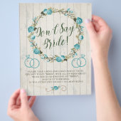 Sag keine Bride! Brautparty Game Flyer (Hand)